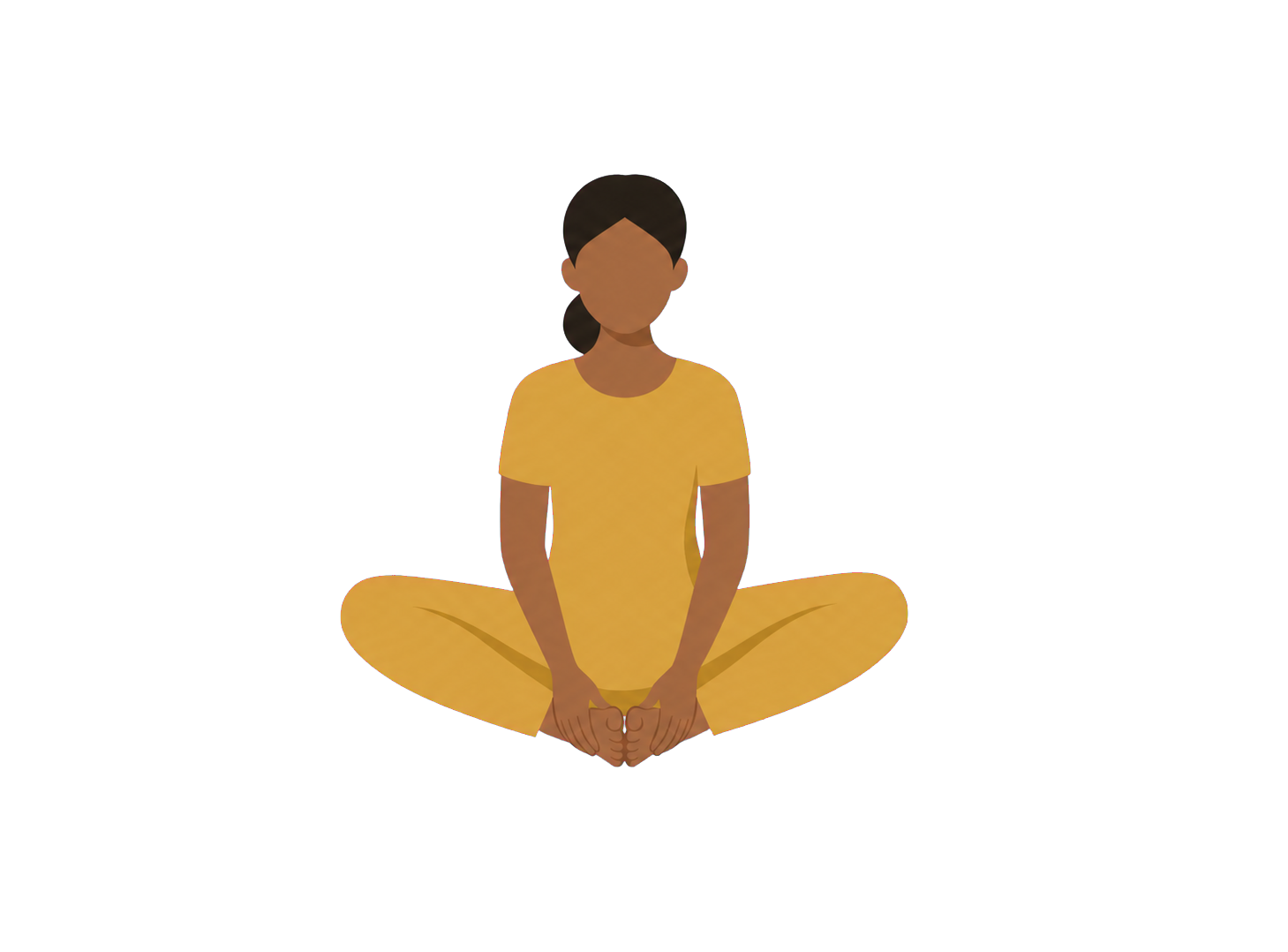 Woman sitting comfortably in a relaxed pose