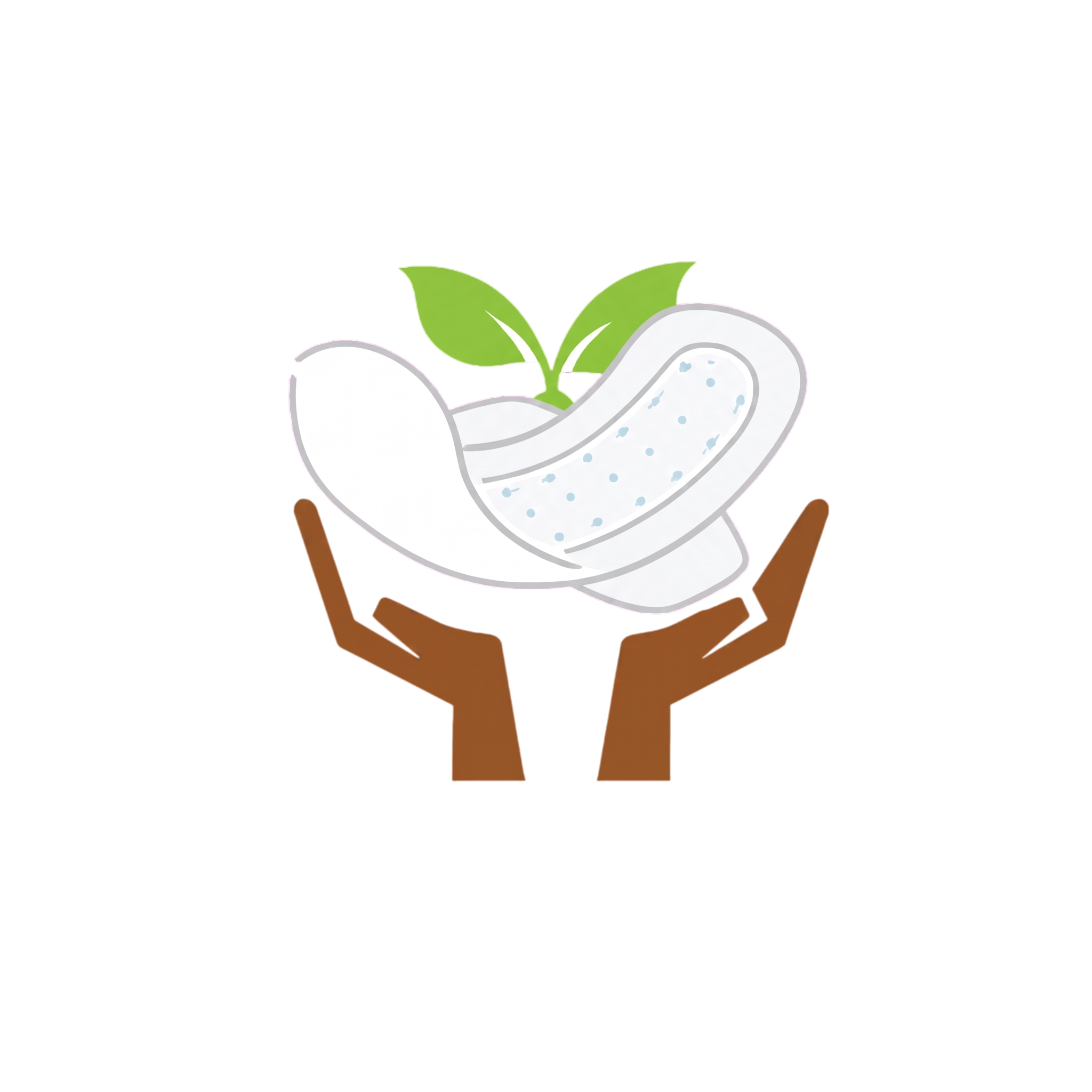 Hands holding a biodegradable pad and growing leaves
